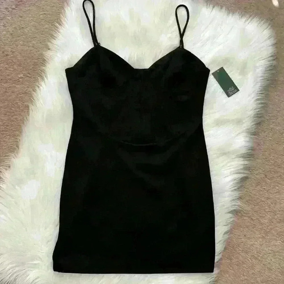 Wild Fable Black Corset Top Bodycon Dress Medium NWT - Picture 2 of 6